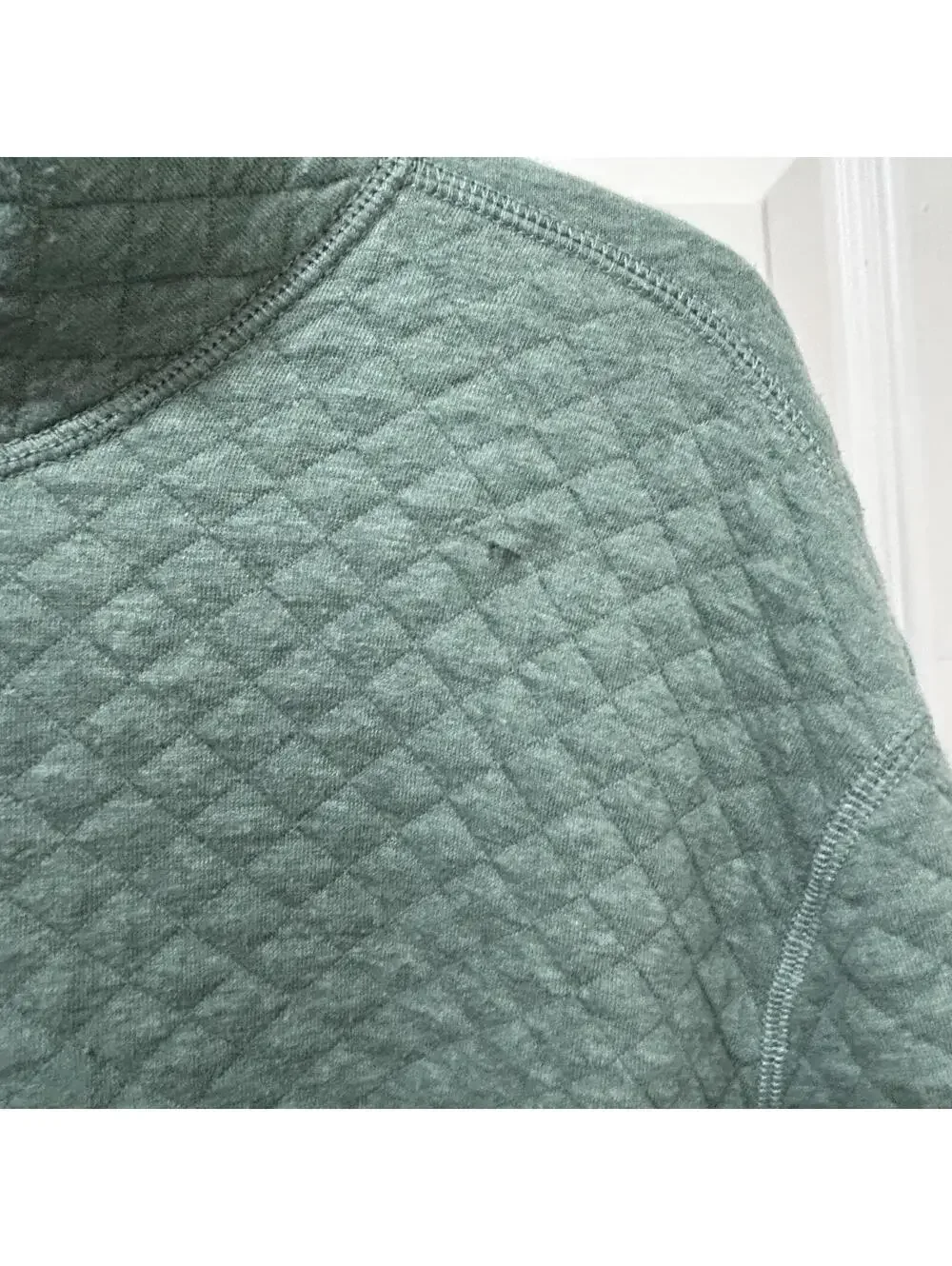 J.Crew Blue Quilted Authentic Fleece 1/4 Zip Pullover XXL
